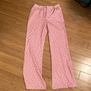 Pink leopard print pants